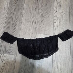 Ow Intimates Megan Mesh Crop Top Off Shoulder Milkmaid Lingerie Goth Emo Punk Sm
